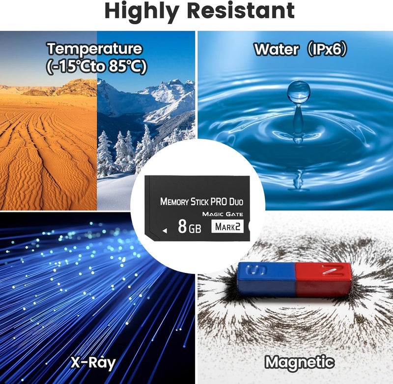 Pefishop Original 8GB Memory Stick Pro Duo MARK2, High-Speed Memory Stick Duo Compatible with PSP1000 2000 3000 and Works for Cybershot DSC Camera Memory Stick Cards - Image 4
